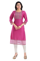 MM-338 Wonderful Art Silk Designer Long Kurti Tunic With Zari Embroidery