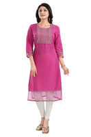 MM-338 Wonderful Art Silk Designer Long Kurti Tunic With Zari Embroidery