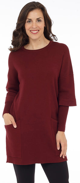 Wine Double Knit Sweater