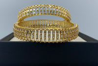 Gold plated high quality zirconia white diamond bangle set