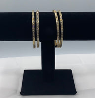 Gold plated bangle set with high quality zirconia diamonds
