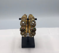Gold plated minnakari work traditional bangle set or Karra set with white stones
