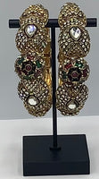 Gold plated minnakari work traditional bangle set or Karra set with white stones