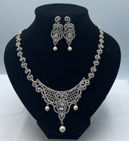 Short gold plated high quality Zarconia diamond set with earrings