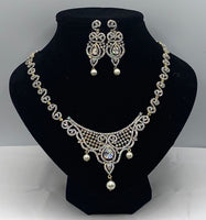 Short gold plated high quality Zarconia diamond set with earrings