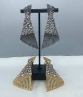 AD diamond studded earrings in gold and silver