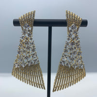 AD diamond studded earrings in gold and silver