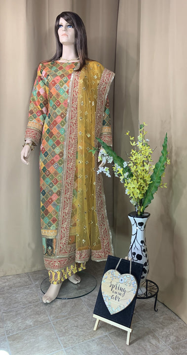 Pakistani Style Silk Designer Suit set