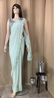 Designer Sea Green ready to wear Saree