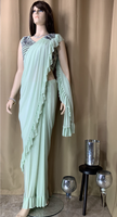 Designer Sea Green ready to wear Saree