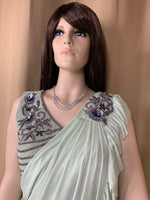 Designer Sea Green ready to wear Saree