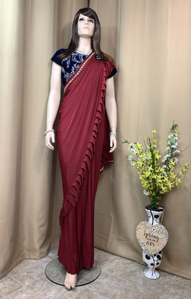 Designer Ruffle Style ready to wear Saree