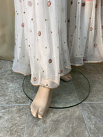 Pink and Off White Net Ghagra Set