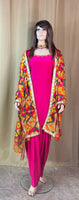 Multi Colour Heavy Phulkari Duppatta with Golden Lace