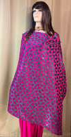 Hot Pink and Grey Combination Heavy Phulkari Dupatta