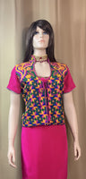 Phulkari Jacket - Dark green with Multi Color Embroidery Work
