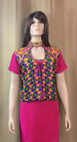 Phulkari Jacket - Dark green with Multi Color Embroidery Work