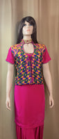 Phulkari Jacket - Dark green with Multi Color Embroidery Work