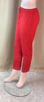 Hand Embroidered Stretchable Cotton Straight Pant