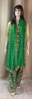 Phulkari Salwar And Duppatta - Colour Bright Green