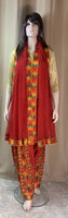 Pulkari salwar and Duppatta set in 4 colours- Red , Pink , Black, Orange