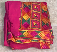 Pulkari salwar and Duppatta set in 4 colours- Red , Pink , Black, Orange