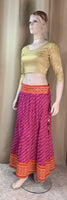 Embroidered mirror work cotton lehriya designer skirt