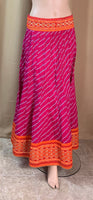 Embroidered mirror work cotton lehriya designer skirt
