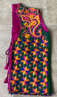 Phulkari Jacket - Dark green with Multi Color Embroidery Work