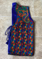 Phulkari Jacket - Dark Maroon with Multi Color Embroidery Work