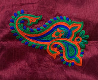 Phulkari Jacket - Dark Maroon with Multi Color Embroidery Work