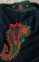 Phulkari Jacket - Black with Multi Color Embroidery Work