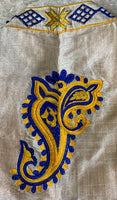 Phulkari Jacket - Cream with yellow multi colour embroidery work