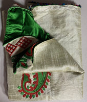 Phulkari Jacket - Bright Green and Cream