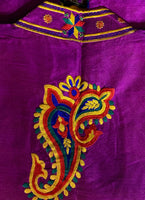 Phulkari Jacket - Bright purple with Multi Color Embroidery Work