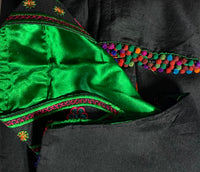 Phulkari Jacket - Black with Multi Color Embroidery Work