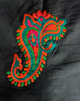Phulkari Jacket - Black with Multi Color Embroidery Work