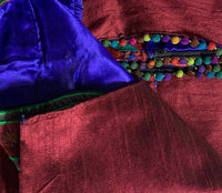 Phulkari Jacket - Dark Maroon with Multi Color Embroidery Work