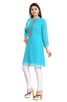 The Beaded Tunic Create The New Style Statement In Turquoise Color