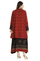 Ethnic Exclusive Block Print 2Pc Long Kurti With Shrug
