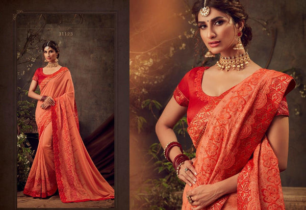 Two Tonned Silk Saree Designer Style