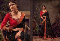 Two Tonned Silk Saree Designer Style