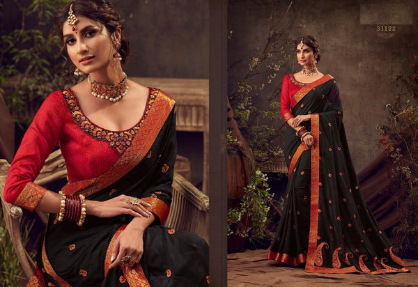 Two Tonned Silk Saree Designer Style