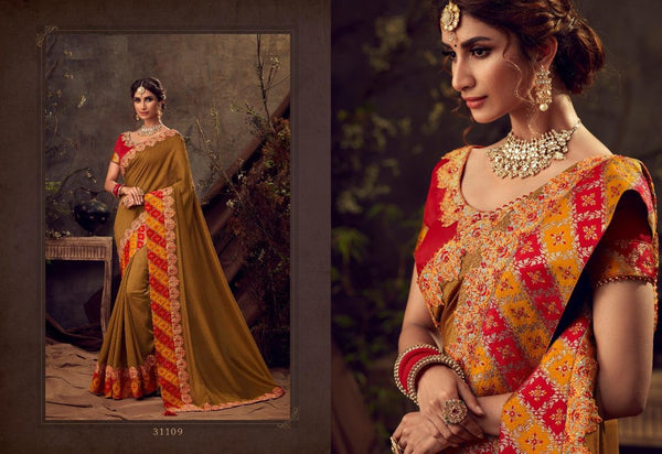 Two Tonned Silk Saree Designer Style