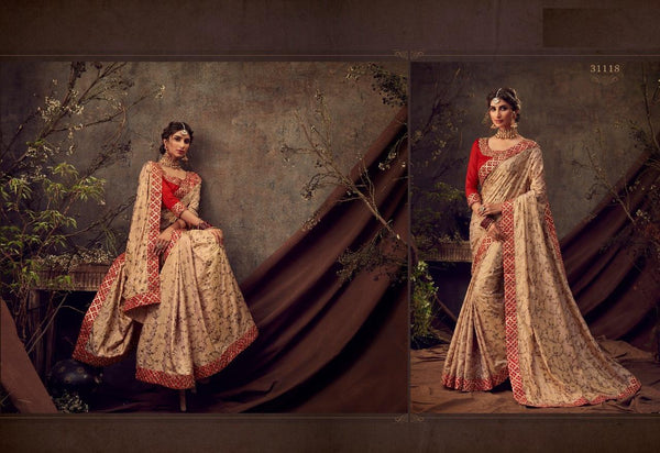 Two Tonned Silk Saree Designer Style