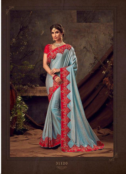 Two Tonned Silk Saree Designer Style