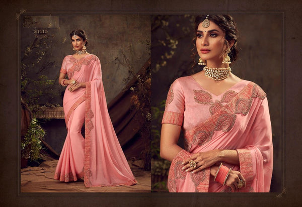 Two Tonned Silk Saree Designer Style