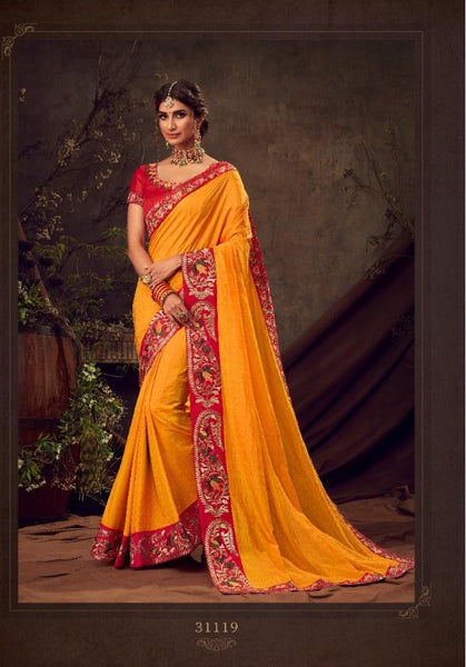 Two Tonned Silk Saree Designer Style