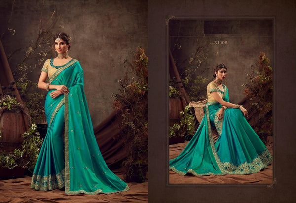Two Tonned Silk Saree Designer Style