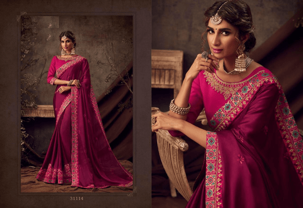 Two Tonned Silk Saree Designer Style